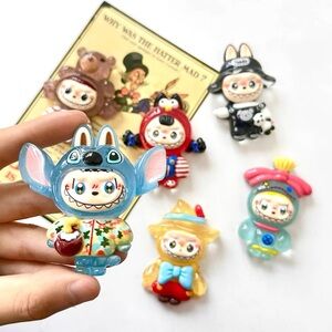 6PCs Large Glow-in-the-dark Luminous Labubu Display- Magnet Characters for Board